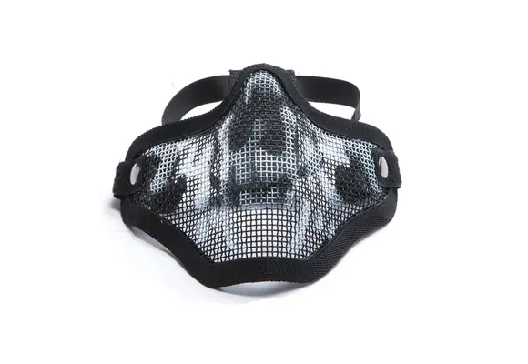 Metal Mesh Face Mask Skull Print (Black)