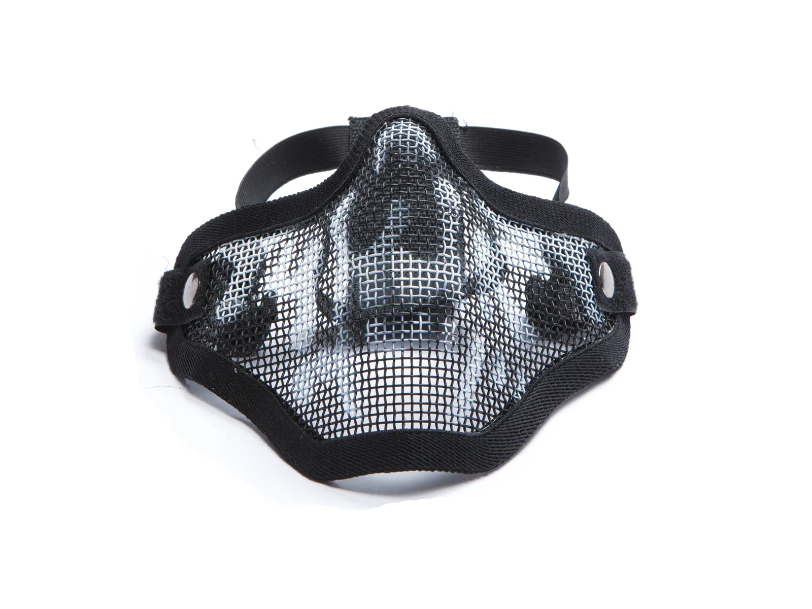 Metal Mesh Face Mask Skull Print (Black)