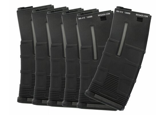 T Tactical Midcap Mag 120rds (Black) (6-Box)