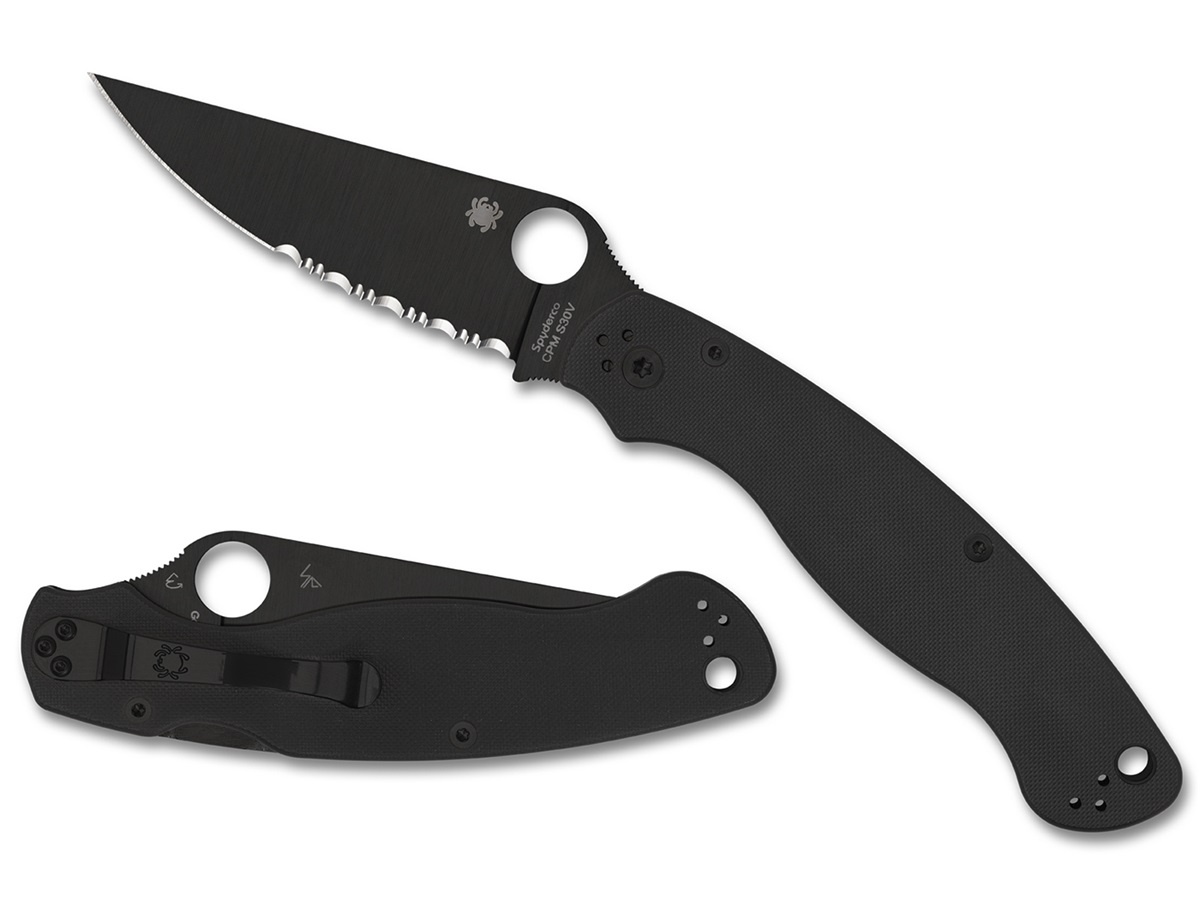 Military 2 Black / Black CPM S30V Serrated SE