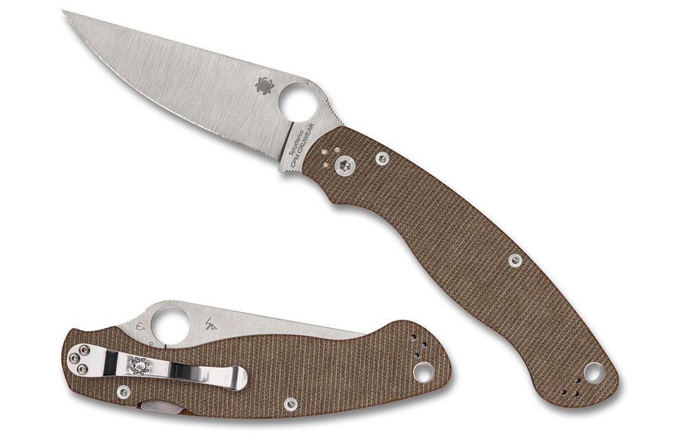 Military 2 Brown Canvas Micarta CPM CRU-WEAR
