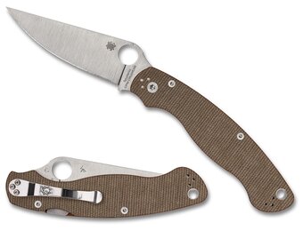 Military 2 Brown Canvas Micarta CPM CRU-WEAR