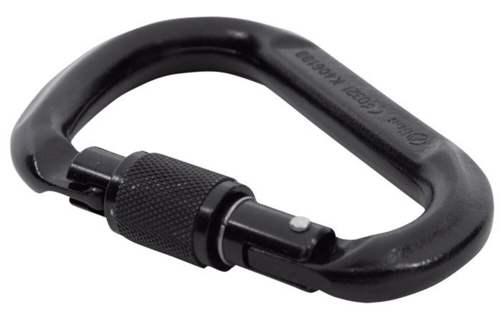 Steel Carabiner HMS Screwlock (Black)