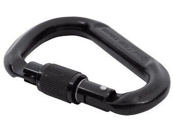 Steel Carabiner HMS Screwlock (Black)