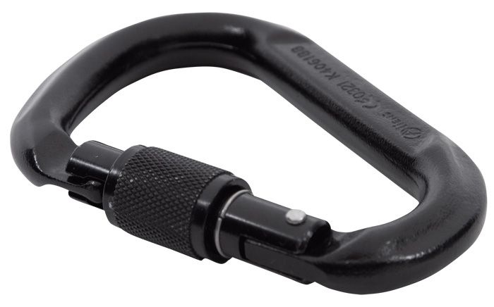 Steel Carabiner HMS Screwlock (Black)