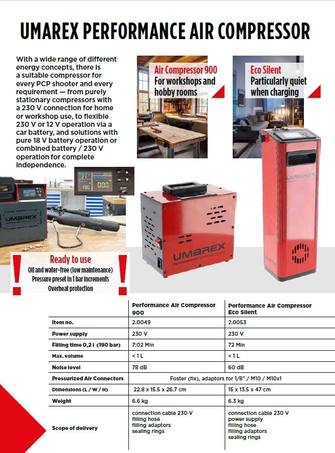 PCP / HPA 300bar Performance Air 1400 Compressor (Batterij + 12V + 230V)