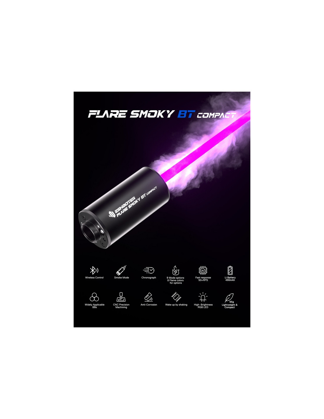 Tracer Unit FLARE Smoky Bluetooth & Chrono Compact (Black)
