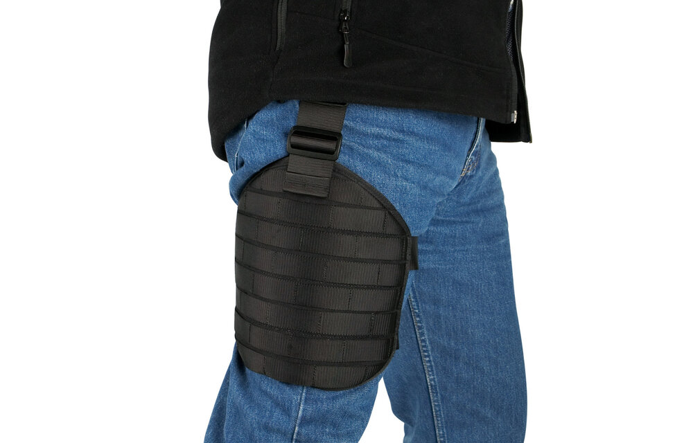 Leg Base Plate with MOLLE (Black)