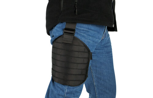 Leg Base Plate with MOLLE (Black)