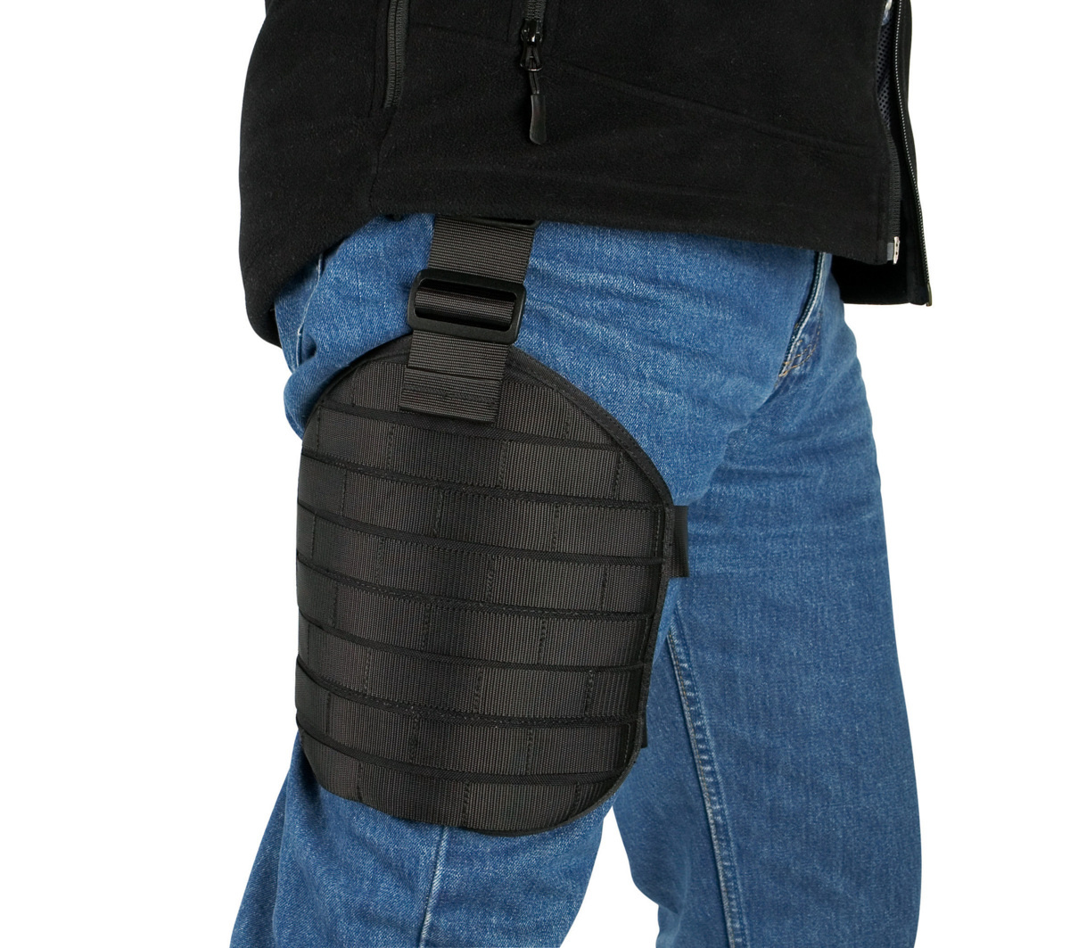 Leg Base Plate with MOLLE (Black)