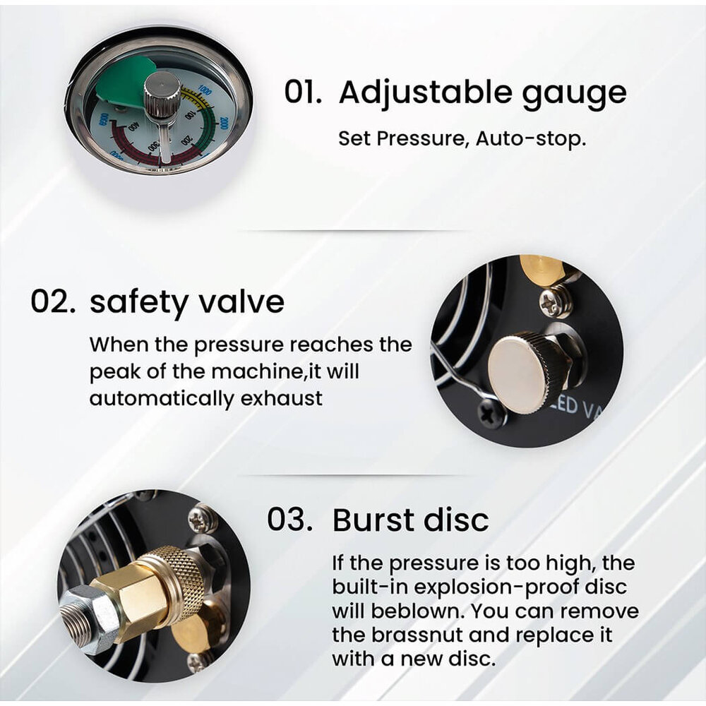 PCP / HPA Compressor 300bar 4500PSI Oilless (Compact Version)
