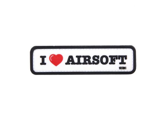 I Love Airsoft PVC Patch (White)
