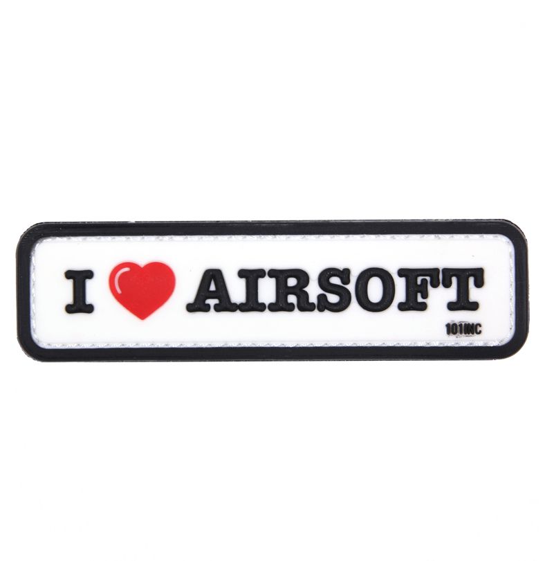 I Love Airsoft PVC Patch (White)