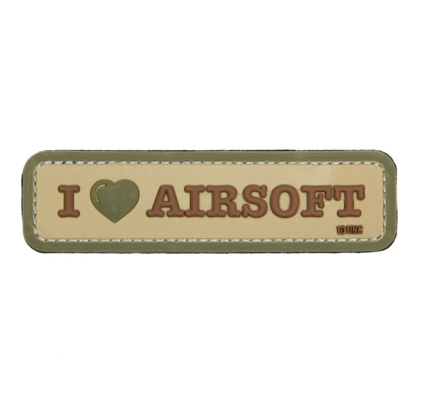 I Love Airsoft PVC Patch (Coyote)