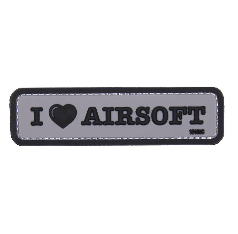 I Love Airsoft PVC Patch (Grey)