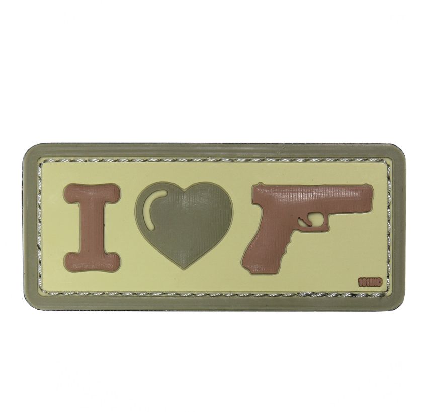 I Love My Sidearm PVC Patch (Coyote)