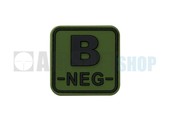 Bloodtype Square PVC Patch B NEG (Forest)