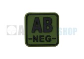 Bloodtype Square PVC Patch AB NEG (Forest)