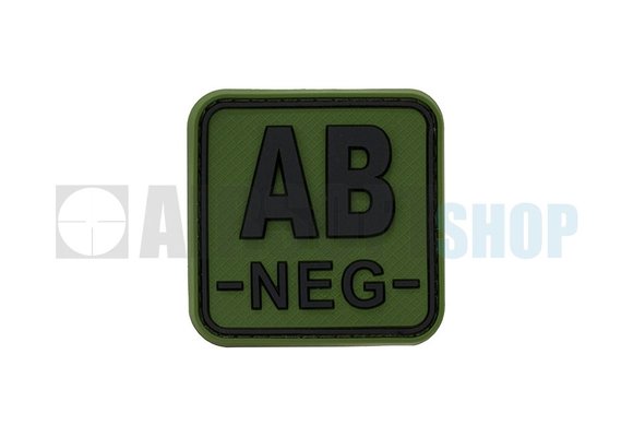 Bloodtype Square PVC Patch AB NEG (Forest)