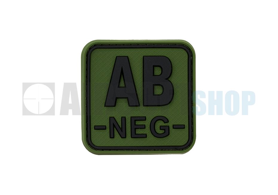 Bloodtype Square PVC Patch AB NEG (Forest)