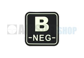Bloodtype Square PVC Patch B NEG (Glow In The Dark)