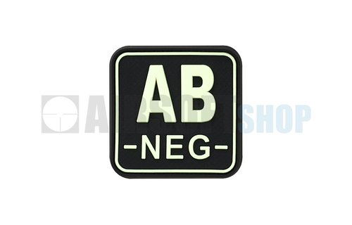 Bloodtype Square PVC Patch AB NEG (Glow In The Dark)